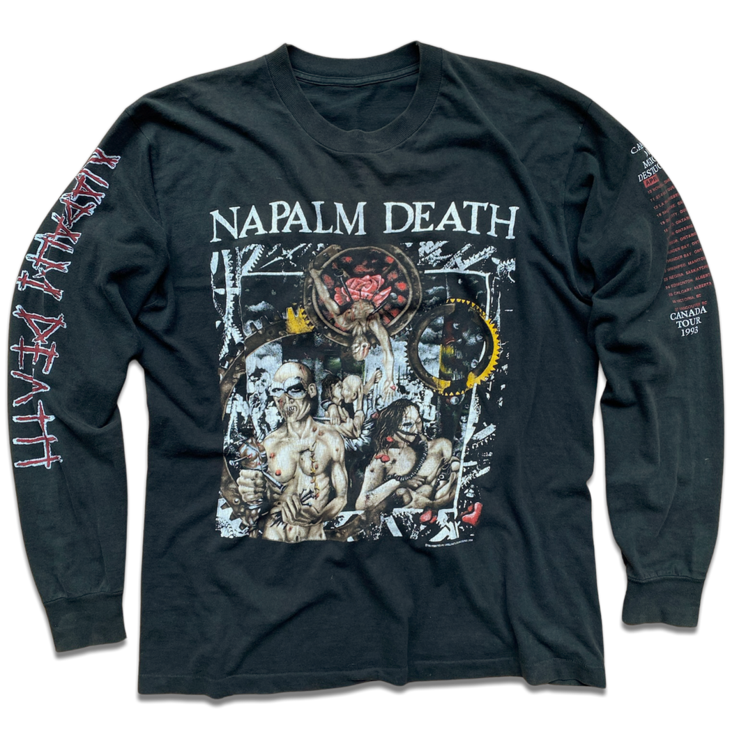 Vintage Napalm Death Utopia Banished 1993 Tour Long Sleeve