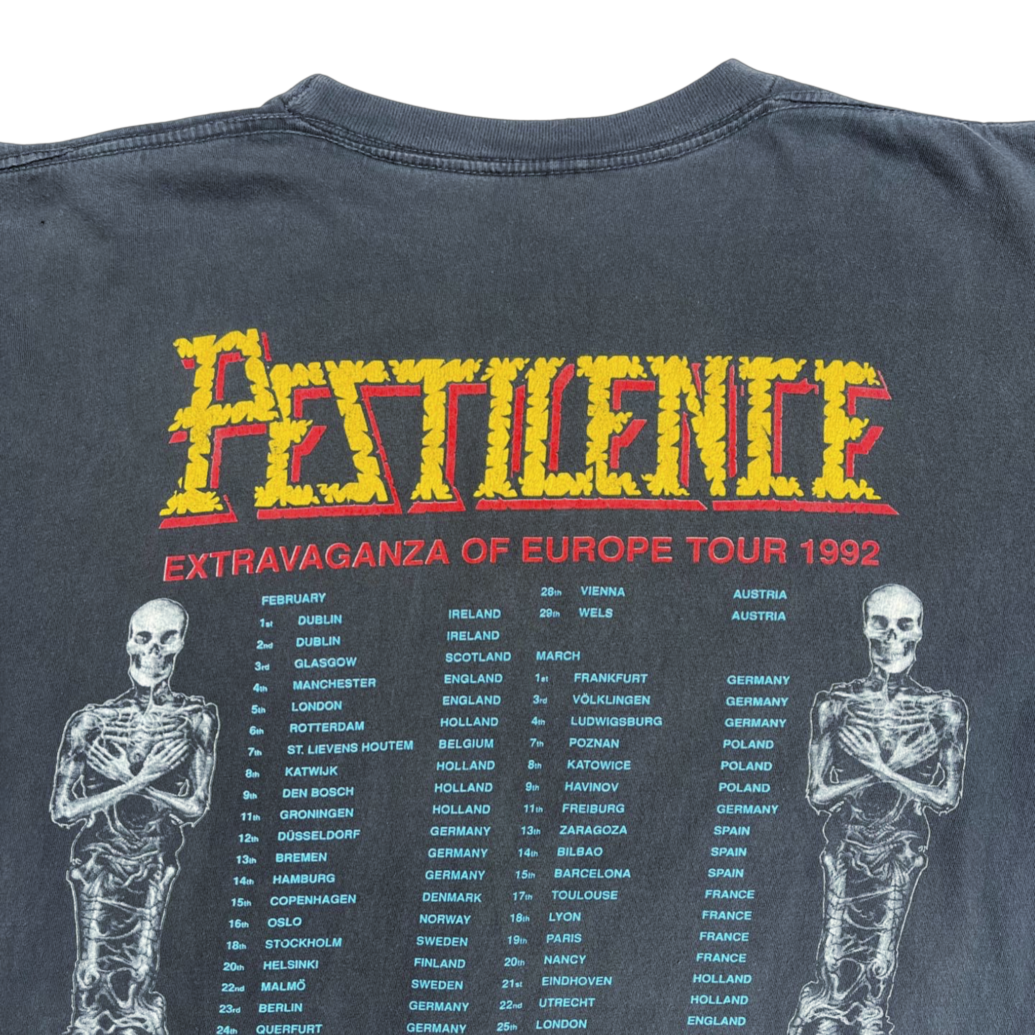 Vintage Pestilence Testimony of The Ancients 1992 Tour T-Shirt 