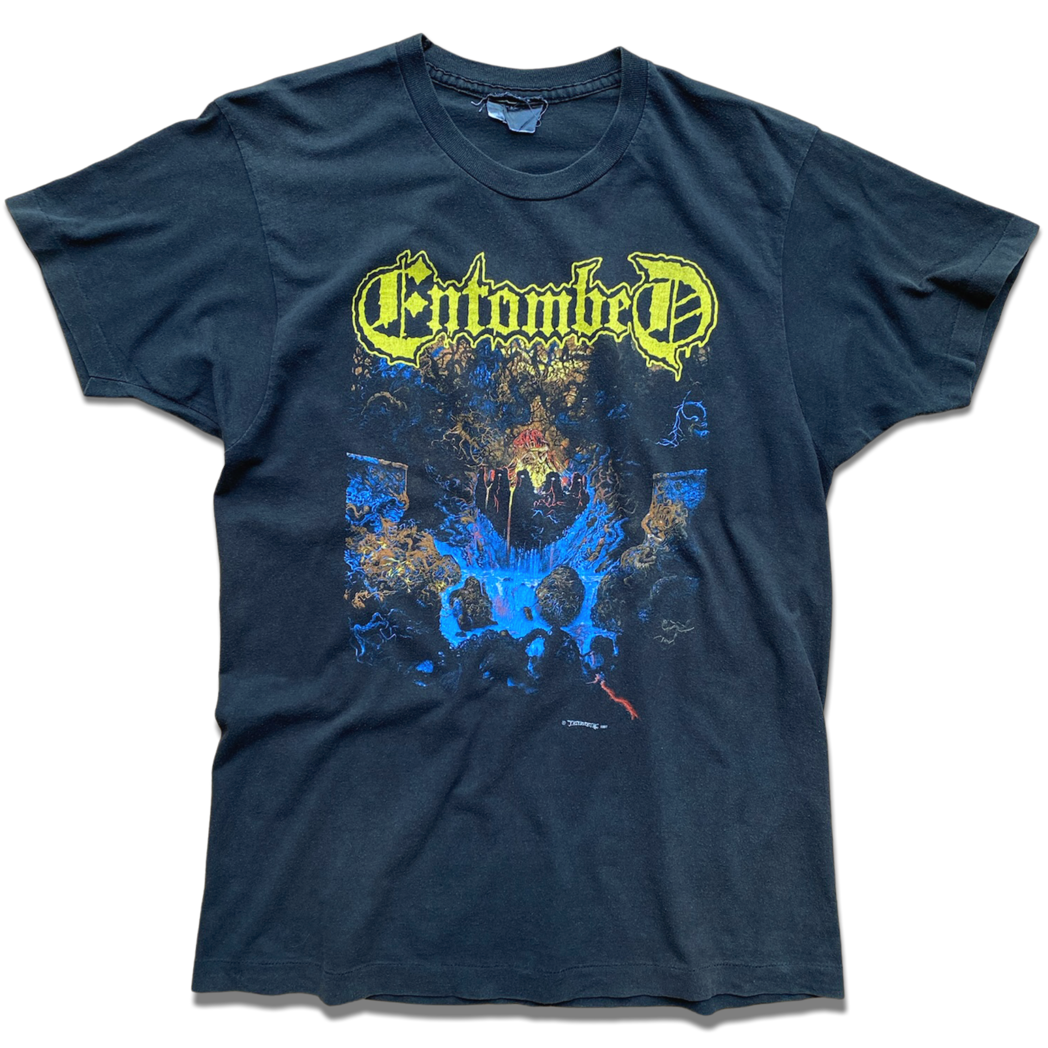 Vintage Entombed Clandestine 1991 T-Shirt – Fruit Of The Doom